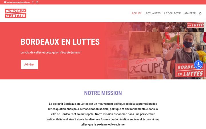 Screenshot of bordeauxenluttes.fr
