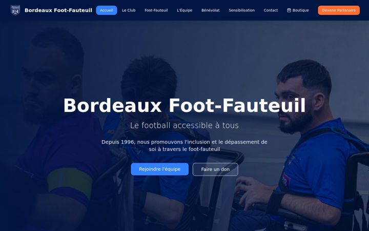 Screenshot of bordeauxfootfauteuil.fr