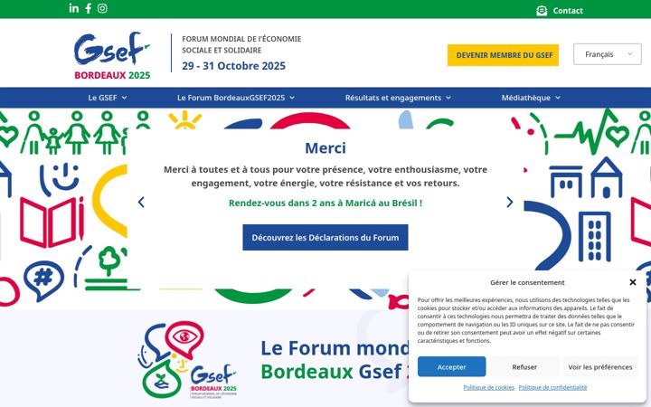 Captură de ecran a bordeauxgsef2025.org