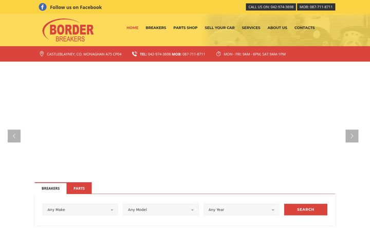 Zrzut ekranu borderbreakers.ie