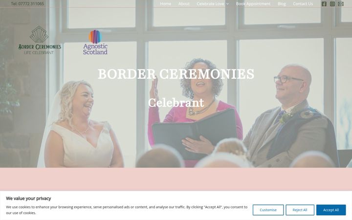 Screenshot of borderceremonies.com