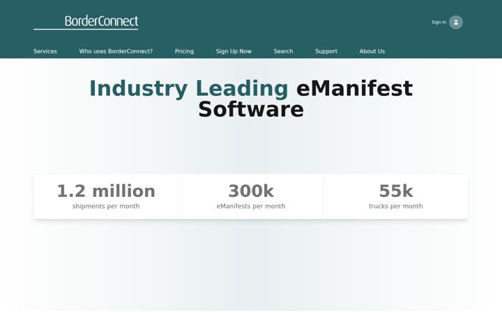 Screenshot of borderconnect.com