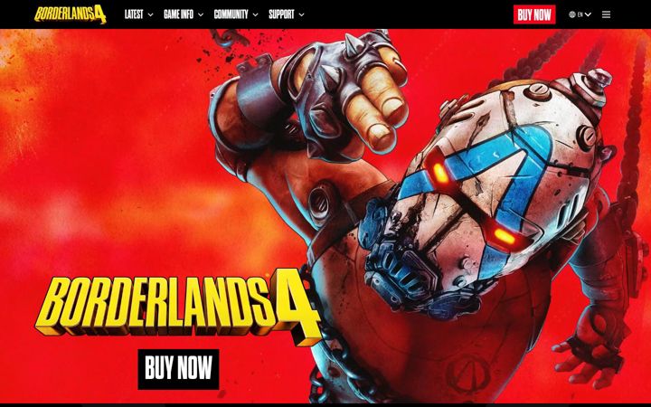 Screenshot of borderlands.com