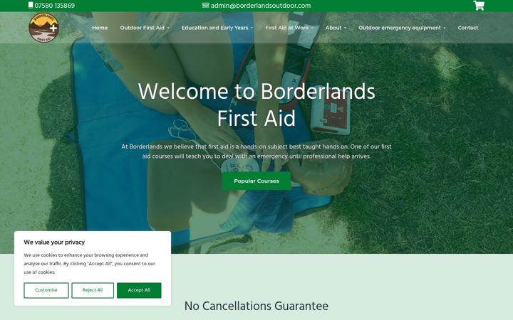 Screenshot of borderlandsfirstaid.co.uk