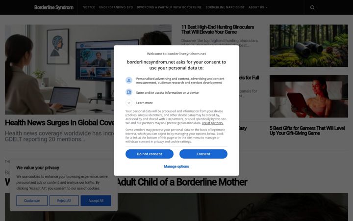 Screenshot of borderlinesyndrom.net