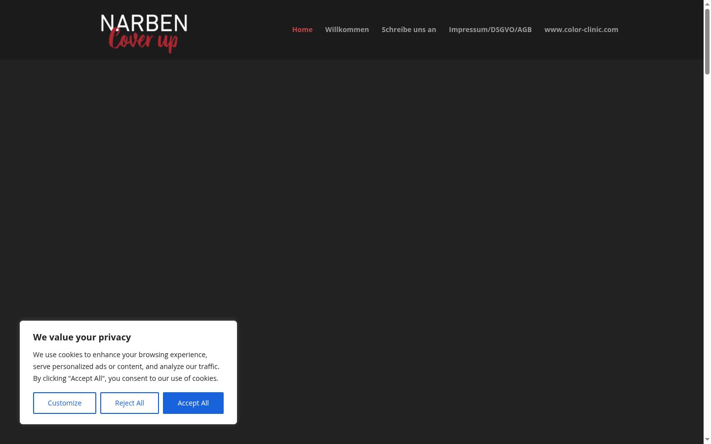 Screenshot του banner συγκατάθεσης που εμφανίστηκε πριν από οποιαδήποτε αλληλεπίδραση
