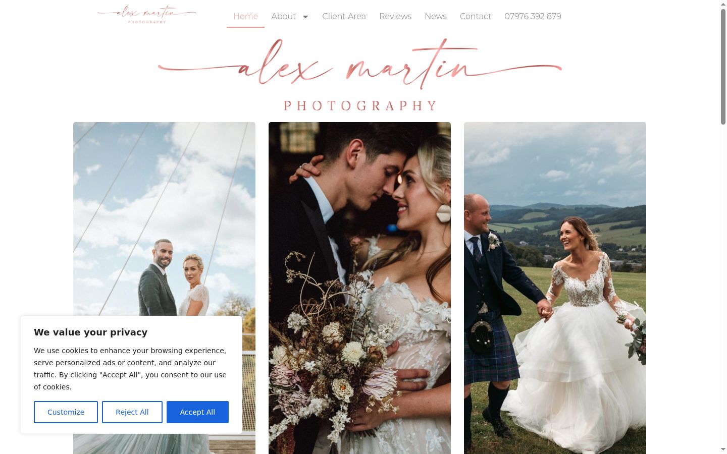 Screenshot of the consent banner shown before any interaction