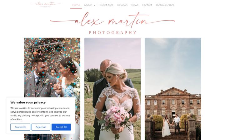 Screenshot of borders-photographer.co.uk