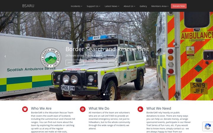 Screenshot of bordersar.org.uk