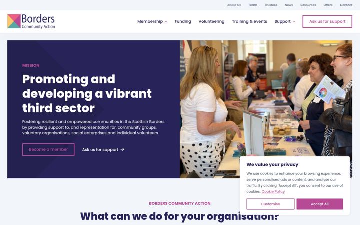 Screenshot of borderscommunityaction.org.uk