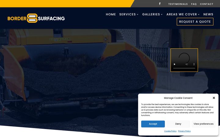Screenshot of bordersurfacing.co.uk