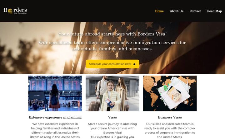 Screenshot of bordersvisa.com