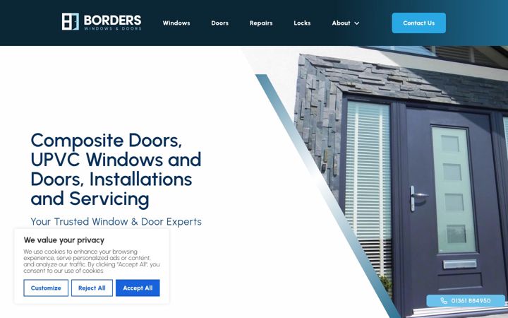 Screenshot of borderswindowsanddoors.co.uk