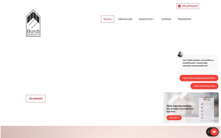 Screenshot of bordiremontit.fi