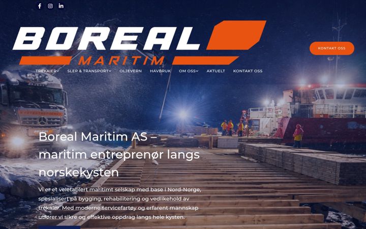 Skjámynd af borealmaritim.no