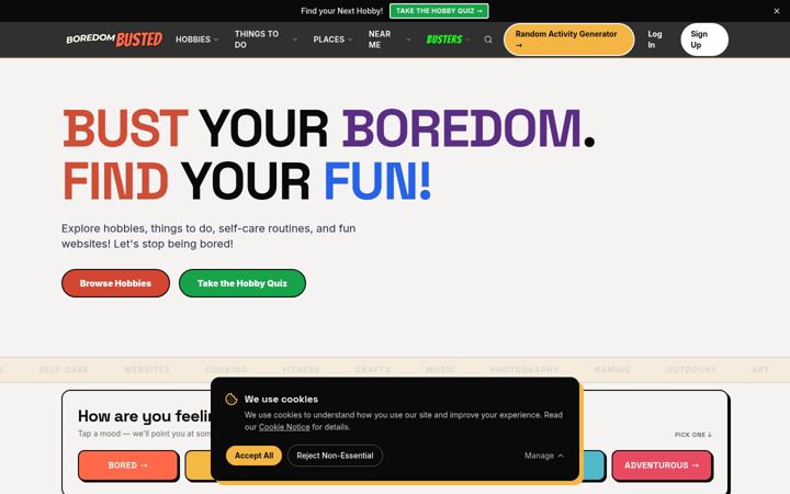Screenshot of boredombusted.com