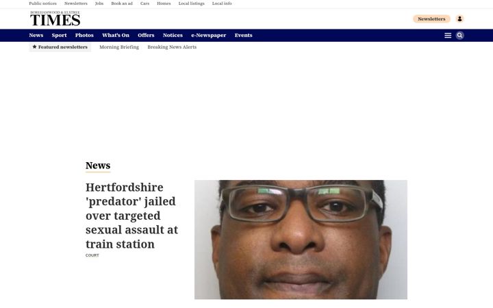 Screenshot of borehamwoodtimes.co.uk