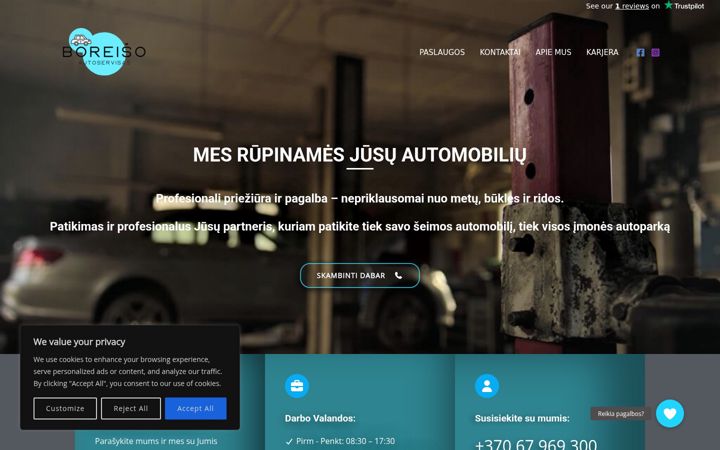 Ekraanipilt saidist boreisoautoservisas.lt