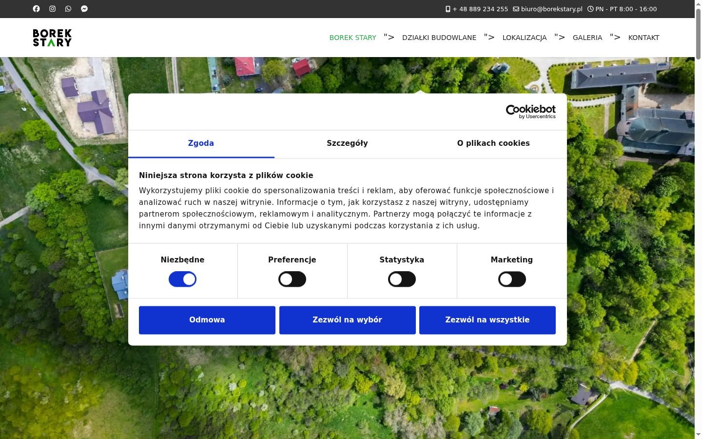Captura de ecrã do banner de consentimento apresentado antes de qualquer interação