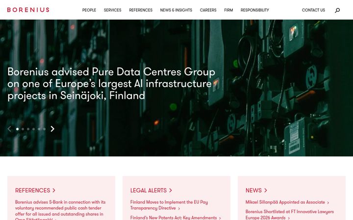 Screenshot of borenius.com