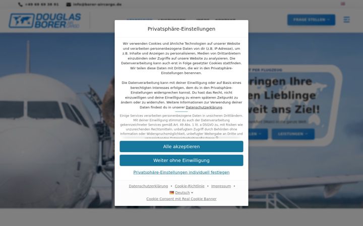 Screenshot of borer-aircargo.de