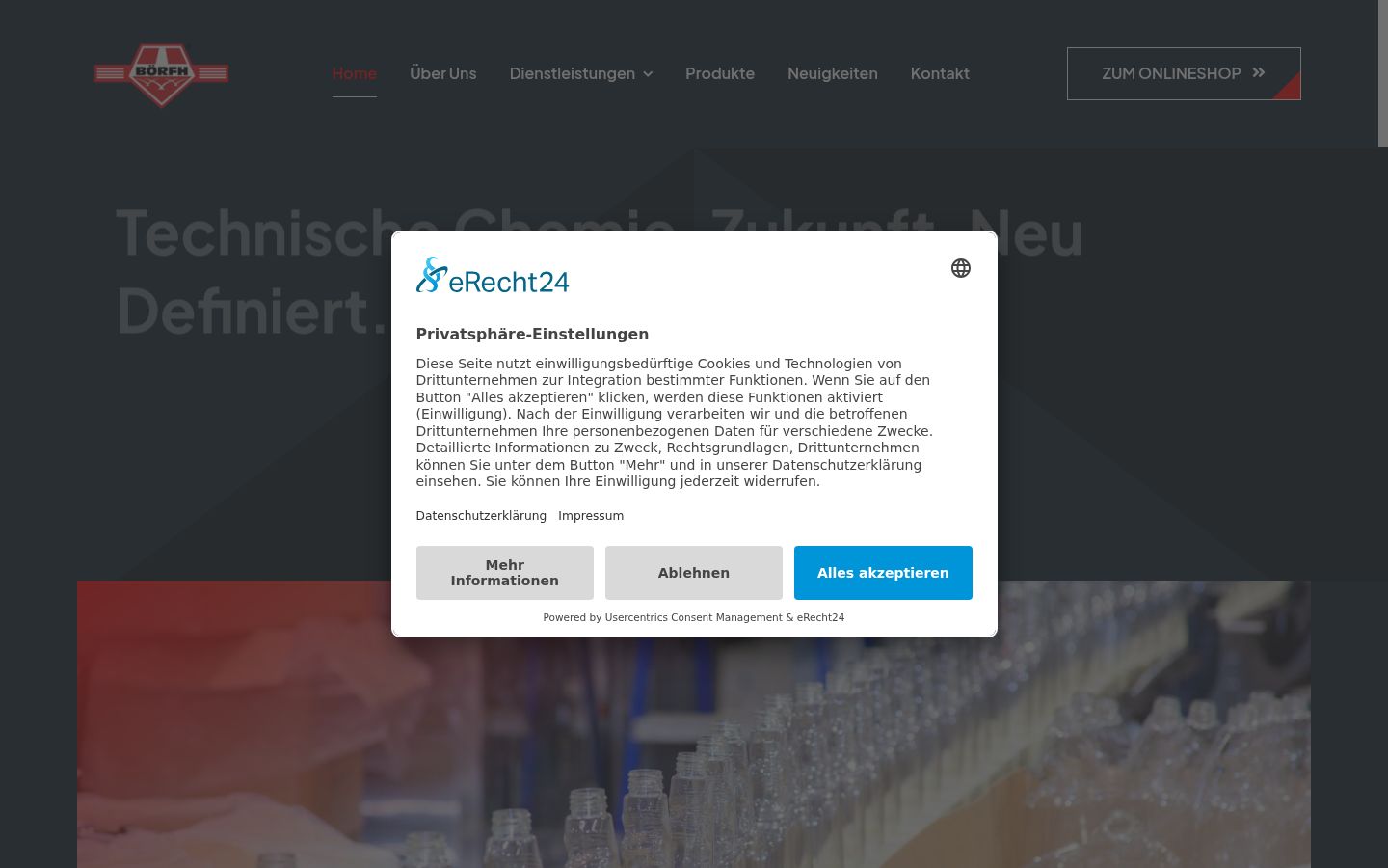 Screenshot del banner di consenso mostrato prima di qualsiasi interazione