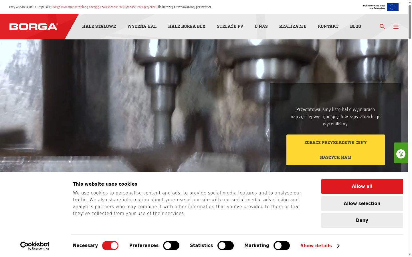 Screenshot of the consent banner shown before any interaction