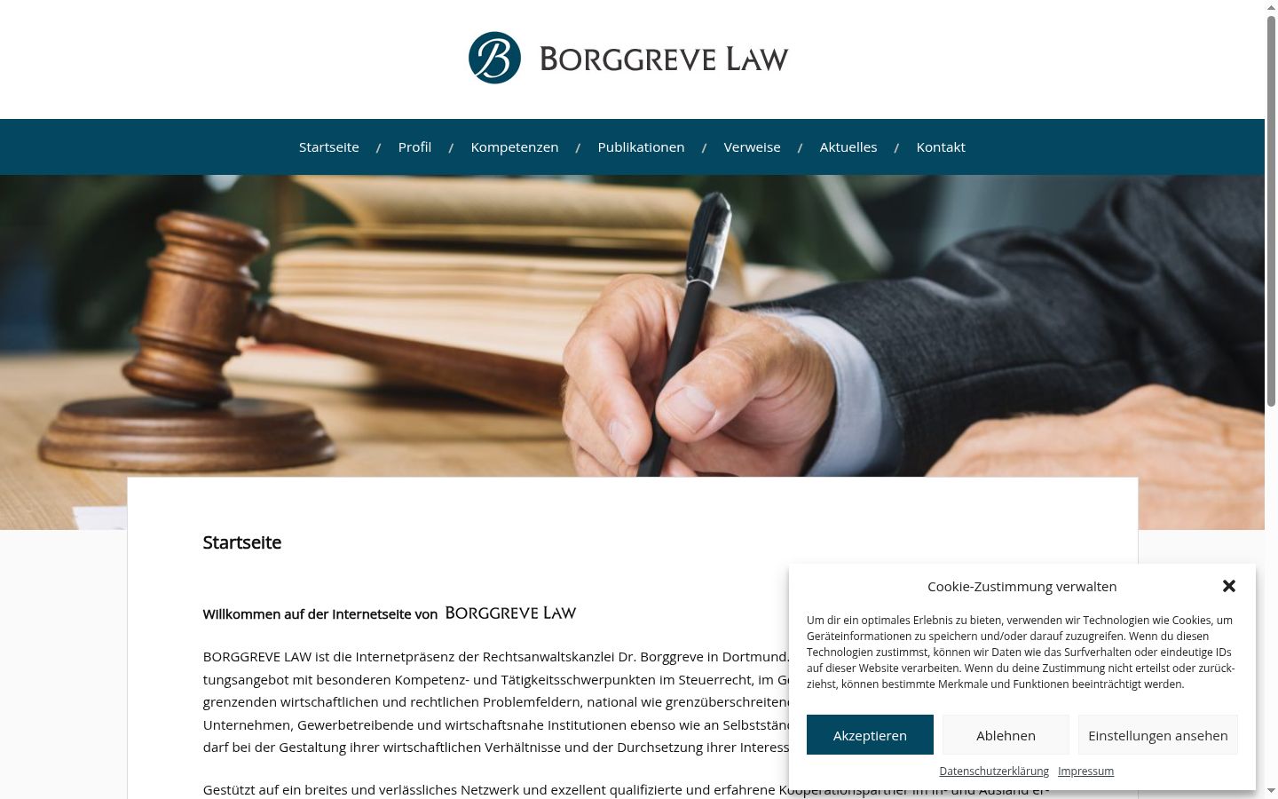 Screenshot of the consent banner shown before any interaction
