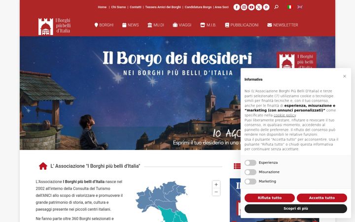 Screenshot of borghipiubelliditalia.it