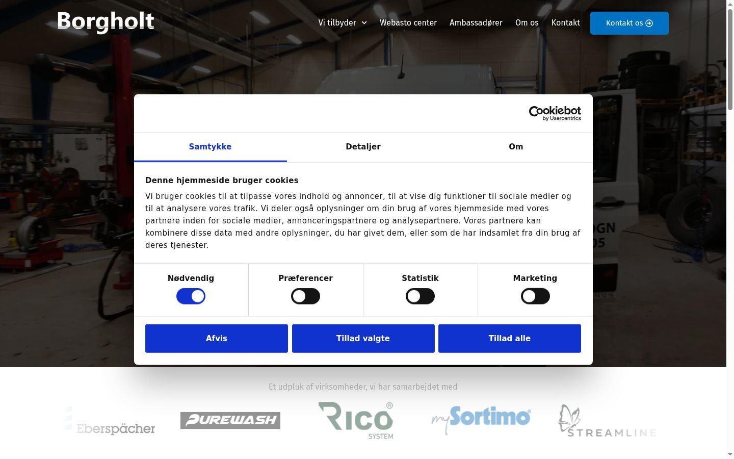 Screenshot of the consent banner shown before any interaction