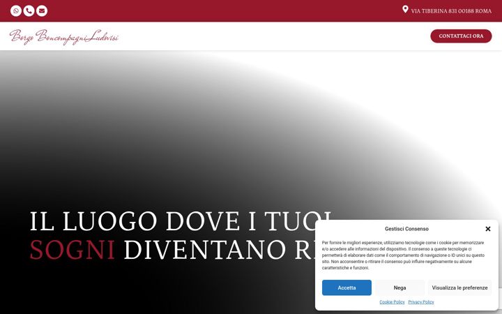 Screenshot of borgoboncompagniludovisimatrimonio.it