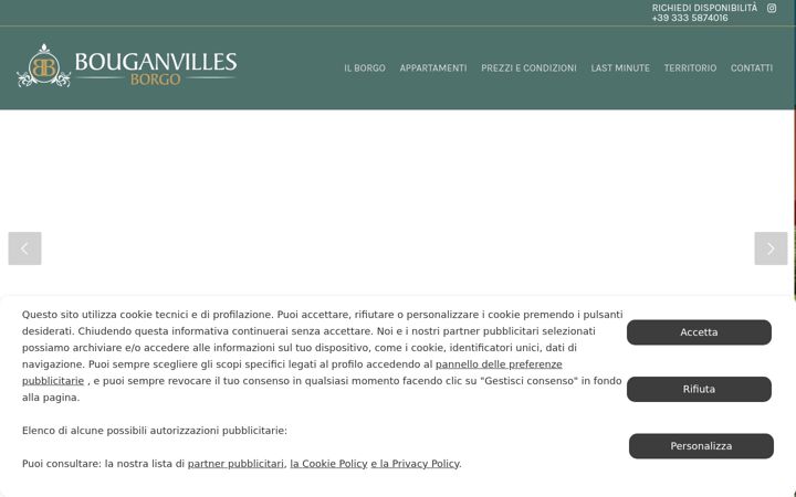 Screenshot stránky borgobouganvilles.it
