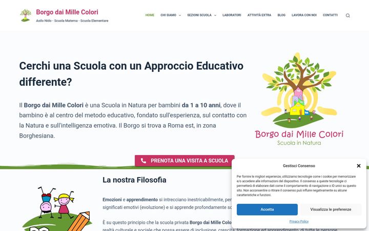 Screenshot of borgodaimillecolori.it