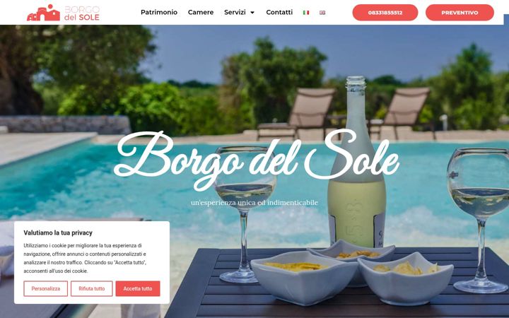 Screenshot of borgodelsolesalento.com