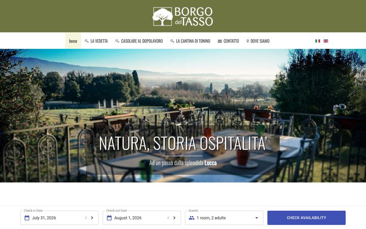 Screenshot of borgodeltasso.it