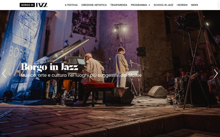 Snímek obrazovky borgoinjazzfestival.it