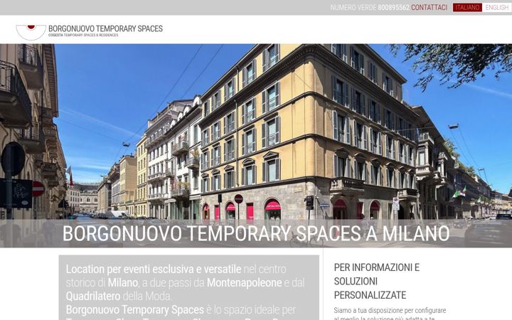 Screenshot of borgonuovotemporaryspaces.com