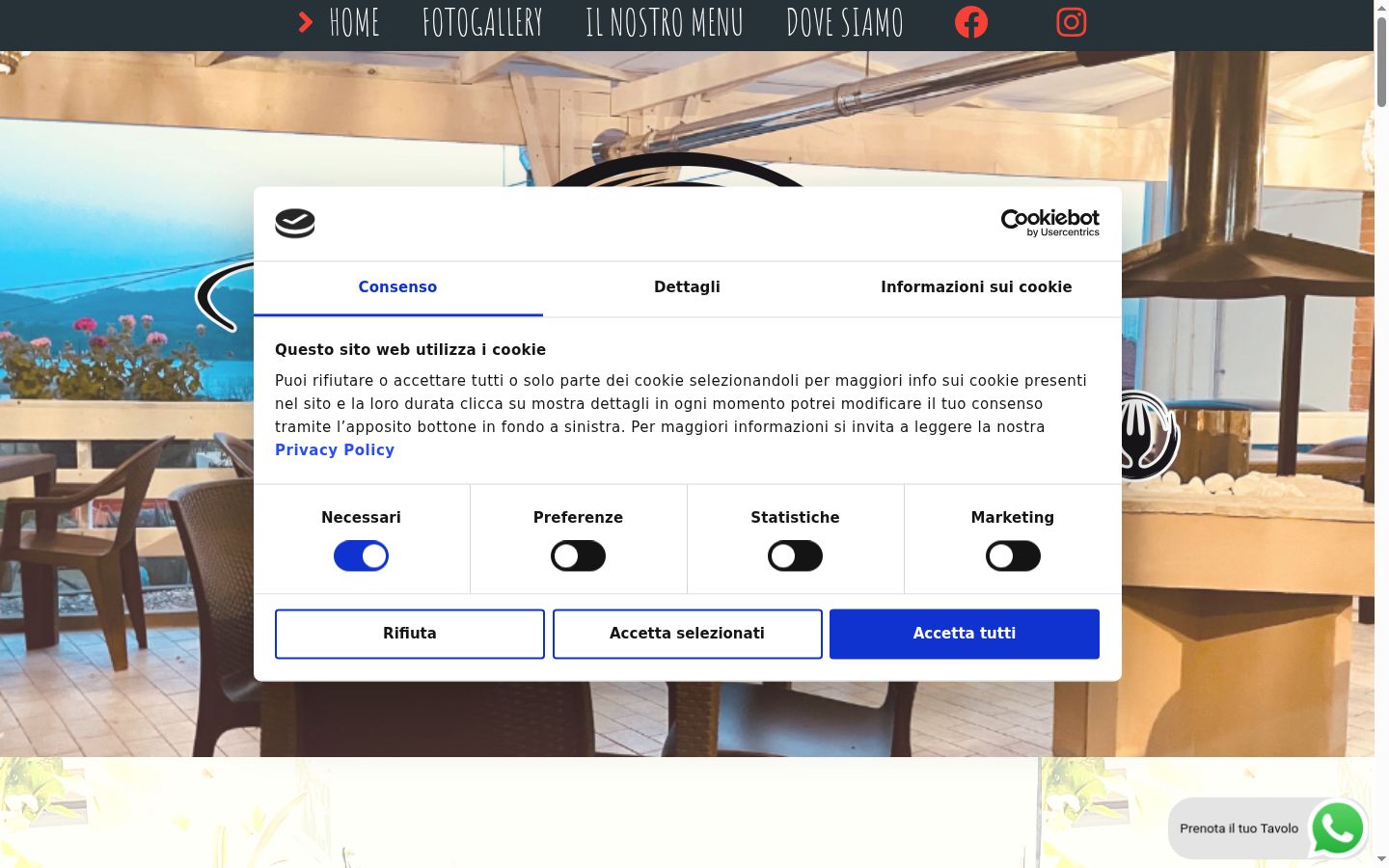 Screenshot of the consent banner shown before any interaction