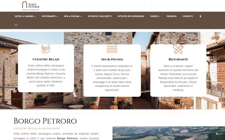 Екранна снимка на borgopetroro.it