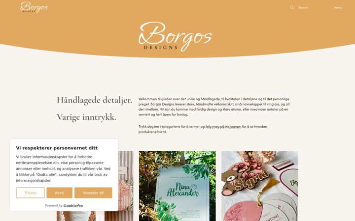 Screenshot of borgosdesigns.no