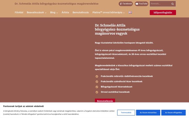 Skærmbillede af borgyogyaszpecs.hu