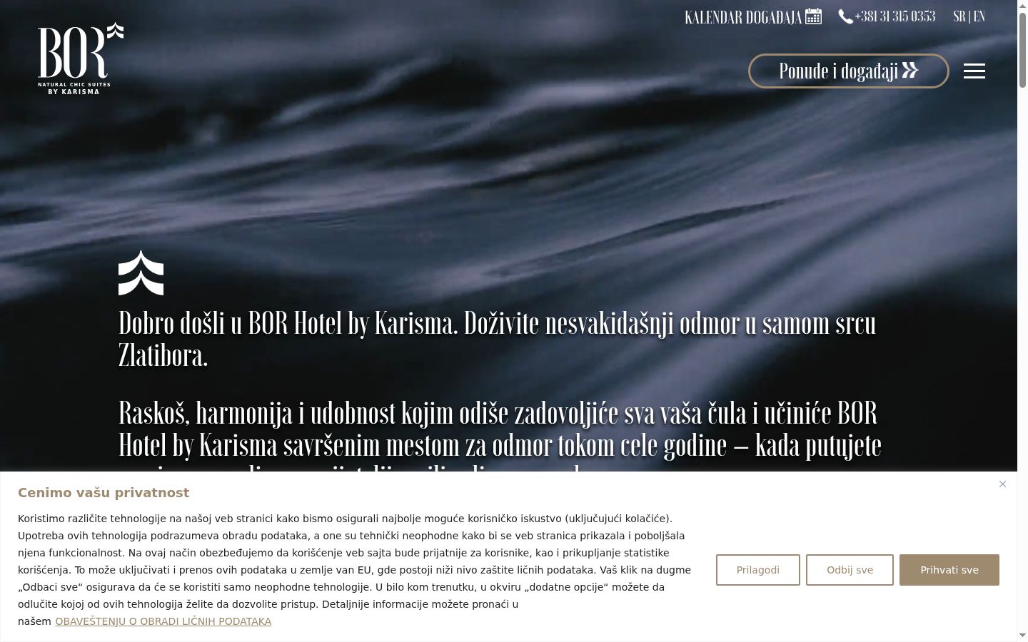 Screenshot del banner di consenso mostrato prima di qualsiasi interazione