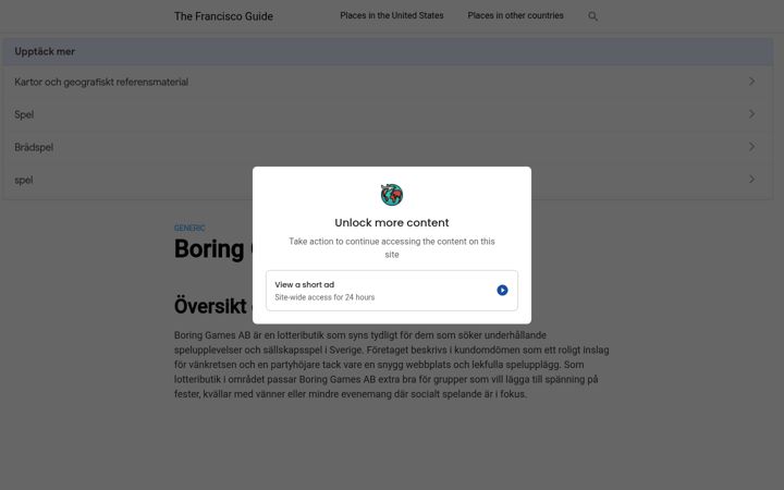 Screenshot of boringgames.se