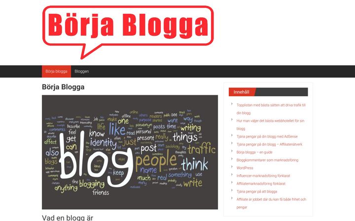 Screenshot of borjablogga.se
