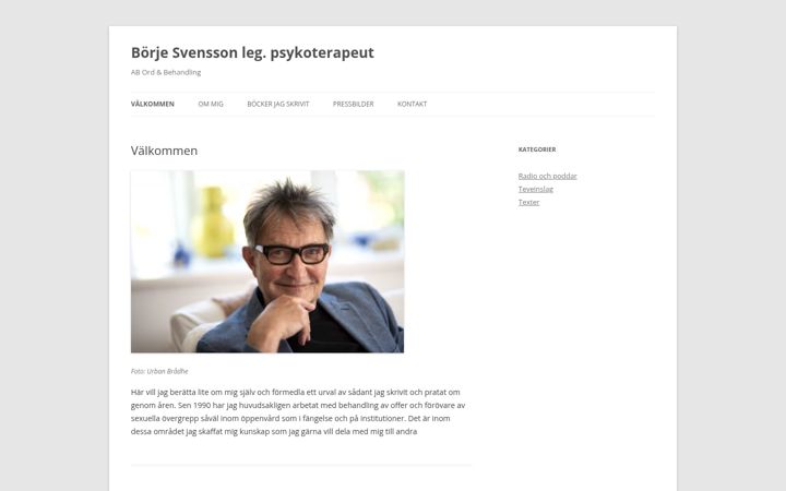 Screenshot of borjesvensson.se