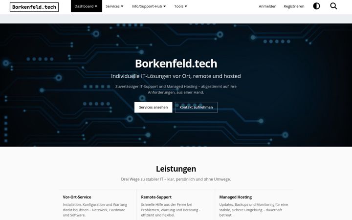 Screenshot of borkenfeld.tech