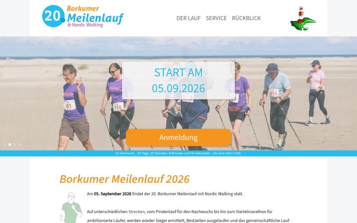 Screenshot of borkumer-meilenlauf.de