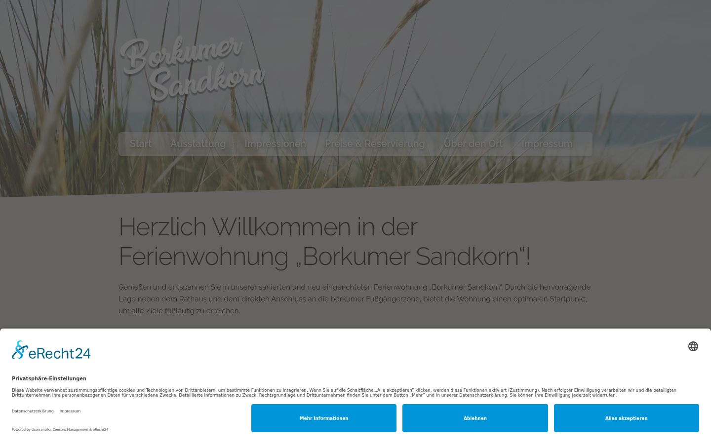 Screenshot of the consent banner shown before any interaction