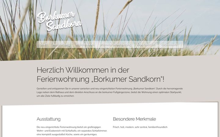 Screenshot of borkumer-sandkorn.de