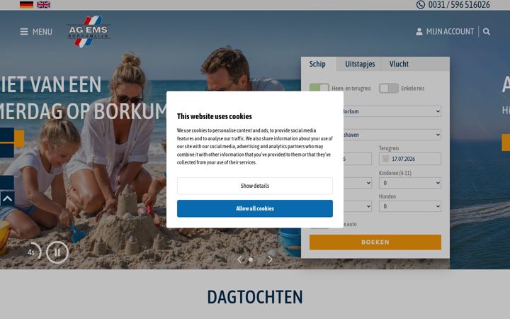 Kuvakaappaus sivustosta borkumlijn.nl